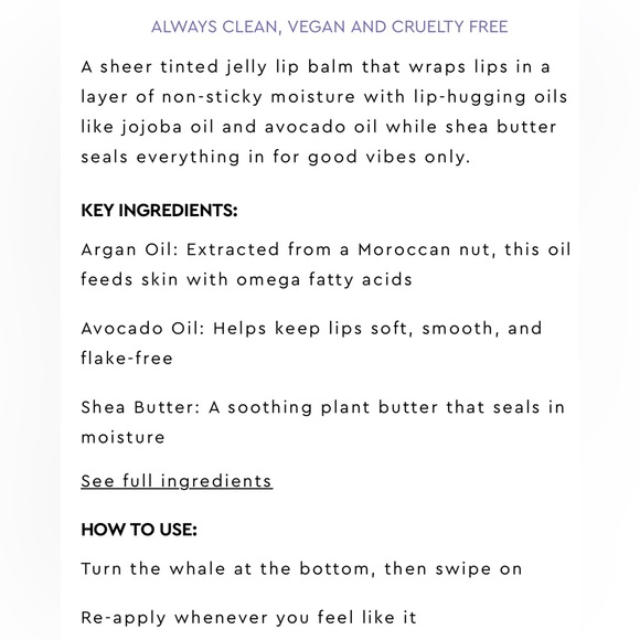 Buy now NIB Florence Oh whale tinted lip balm hydrating jelly tinted balm - Picture 3 of 3